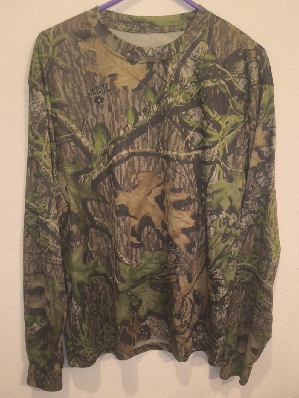Mossy Oak Camouflage Long Sleeve Shirt in Green and Brown Obsession XL